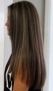 long healthy hair with highlights